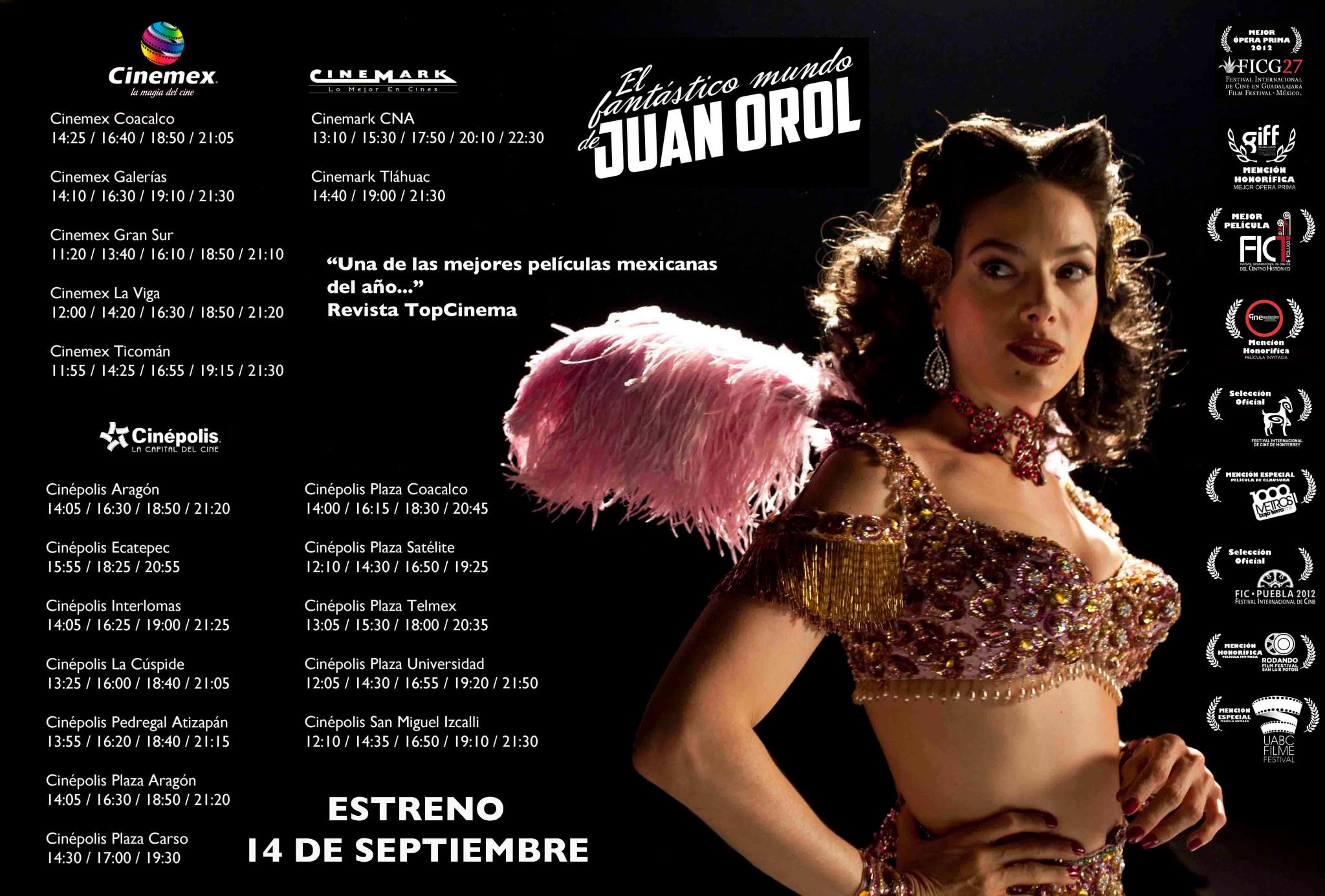 Juan Orol cine horarios